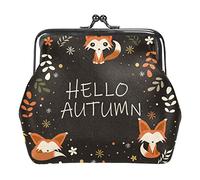 Hello Autumn Cartoon Fox Wreath Buckle Coin Purse
