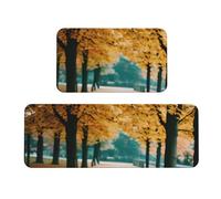 Hello Autumn - Tappetino da cucina in schiuma confortevole, 2 pezzi, per cucina, pavimento, casa, ufficio, antiscivolo