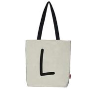 hello-bags. Borsa Tote Bag con cerniera, fodera e tasca interna. Esterno: cotone 100%. Include una bella busta kraft in omaggio. Modello: L. Colore: ecru/nero. Dimensioni: 37 x 38 cm.