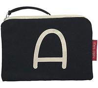 hello-bags. Borsellino/Portafoglio/Portacarte di credito. Esterno: 100% cotone. Con cerniera e fodera interna. Include una busta regalo kraft. Modello A. Colore: Nero. 14x10 cm.
