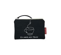 hello-bags. Borsellino/Portafoglio/Portacarte di credito. Esterno: 100% cotone. Con cerniera e fodera interna. Include una bella busta regalo kraft. ENVENA. Colore: Écru/Nero. Misure: 14 * 10 cm.