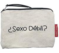 hello-bags. Borsellino/Portafoglio/Portacarte di credito. Esterno: 100% cotone. Con cerniera e fodera interna. Include una busta regalo kraft. SEX. Colore: Écru/Nero. 14 x 10 cm.
