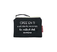 hello-bags N-001-CREEENTI, Portamonete Donna, Nero, 14 cm