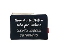 Hello-Bags. Necessaire/pochette. Esterno: 100% cotone. Con cerniera interna e fodera. Include una bella busta regalo kraft. Modello "GATUNA". Colore: Écru/Nero. Misure: 23 * 15,5 cm.