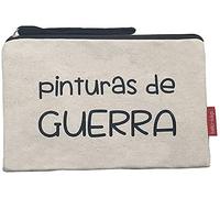 Hello-Bags. Necessaire/Pochette. Esterno: 100% cotone. Con cerniera interna e fodera. Include una bella busta regalo kraft. Modello "PINTURAS". Colore: Écru/Nero. 23x15,5 cm.