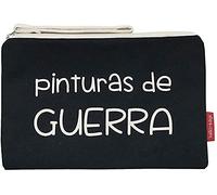 Hello-Bags. Necessaire/Pochette. Esterno: 100% cotone. Con cerniera interna e fodera. Include una bella busta regalo kraft. Modello "PINTURAS". Colore: Écru/Nero. 23x15,5 cm.