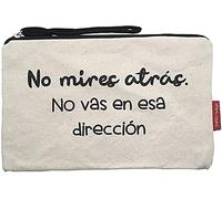 Hello-Bags. Necessaire/Pochette. Esterno: 100% cotone. Con cerniera interna e fodera. Include una bella busta regalo kraft. Modello "NOMIRES". Colore: Écru/Nero. Misure:23x15,5 cm.