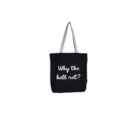 hello-bags "WHYTHEHELLNOT Borsa tote bag in tela con cerniera, fodera e tasca interna. Include una busta regalo kraft. Colore: Écru/Nero. 37x38 cm. Donna