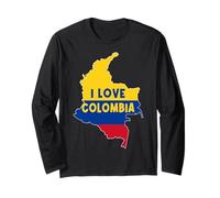 Hello Bogotá I Love Colombia Mappa Bandiera Cool Colombian Mom Dad Maglia a Manica