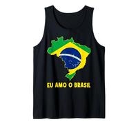 Hello Brasilia I Love Brazil Map Flag Proud Boliviano Mamma papà Canotta