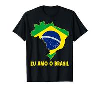 Hello Brasilia I Love Brazil Map Flag Proud Boliviano Mamma papà Maglietta