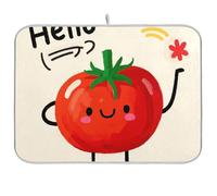 Hello Cartoon Carino Pomodoro Rosso Riutilizzabile Piatto Tappetino 18x24 Rettangolo Grande Asciutto Opaco per Piatti Decorativi Decorazioni per la Casa Essenziali