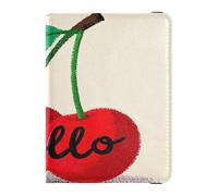 Hello Cartoon Carino Rosso Ciliegia Decorativo Porta Passaporto Coperture Caso Documenti di Viaggio Organizer Protezione Passaporto Caso, Ciao Cartoon carino ciliegia rossa, 1 size