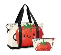 Hello Cartoon Cute Red Tomato Sport Tote Gym Bag Gym Carry on Duffel Bag con tracolla regolabile per palestra pieghevole, Ciao Cartoon carino pomodoro rosso, 1 size