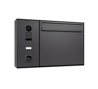Hello Cassetta delle lettere con DoorBird D1100E IP-videofono e ekey sLine Fingerprint - Smart cassetta delle lettere, apertura con dito, montaggio a parete, acciaio inox, grigio antracite opaco RAL