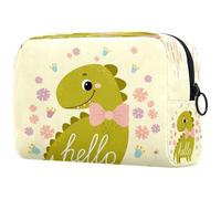 Hello Cute Dinosaur Baby Cosmetic Bag per donne, beauty case da viaggio grande borsa organizer con cerniera, Multi, 18.5x7.5x13cm/7.3x3x5.1in, Beauty case