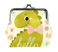 Hello Cute Dinosaur Baby Portamonete in pelle PU da donna Mini borsa portamonete con fibbia