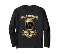 Hello Darkness Dark Beer Divertente Bere San Patrizio Maglia a Manica
