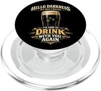 Hello Darkness Dark Beer Divertente Bere San Patrizio PopSockets PopGrip per MagSafe