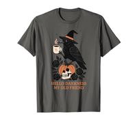 Hello Darkness Il mio vecchio amico Crow Coffee Halloween spaventoso Maglietta
