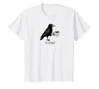 Hello Darkness Il Mio Vecchio Amico Crow Coffee Halloween Spaventoso Maglietta, Bambini, Bianco, 4 Anni