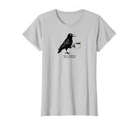 Hello Darkness Il Mio Vecchio Amico Crow Coffee Halloween Spaventoso Maglietta, Donna, Argento, XL