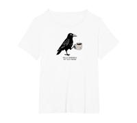 Hello Darkness Il Mio Vecchio Amico Crow Coffee Halloween Spaventoso Maglietta, Donna Plus-Size, Bianco, 2X
