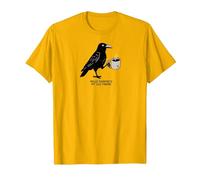 Hello Darkness Il Mio Vecchio Amico Crow Coffee Halloween Spaventoso Maglietta, Uomo, Oro Brillante, XL