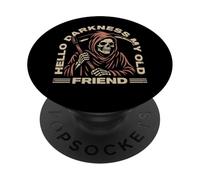 Hello Darkness Il mio vecchio amico Tristo Mietitore L'Angelo Della Morte PopSockets PopGrip Adesivo