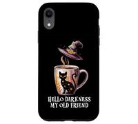 Hello Darkness My Old Friend Black Cat Coffee Mug Witch Cat Custodia per iPhone XR