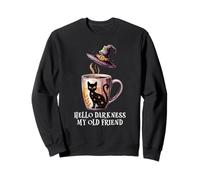 Hello Darkness My Old Friend Black Cat Coffee Mug Witch Cat Felpa
