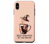 Hello Darkness My Old Friend Black Cat Coffee Mug Witchy Cat Custodia per iPhone XS Max