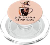 Hello Darkness My Old Friend Black Cat Coffee Mug Witchy Cat PopSockets PopGrip per MagSafe