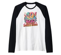 Hello Double Digits I'm 10 Roller Skate Lovers Birthday Maglia con Maniche Raglan
