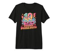 Hello Double Digits I'm 10 Roller Skate Lovers Birthday Maglietta Premium