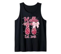 Hello Eleven EST 2015 Pink Coquette Bow 11th Birthday Girl Canotta