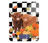 Hello Fall Autumn - Bilancia digitale da cucina con display LCD a quadri neri, 5 kg/5 g, mini bilancia da cucina con 4 unità per arrostire e cuocere (batterie non incluse)