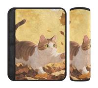 Hello Fall Autumn Cat acero 2 Pack cintura di sicurezza copertura rilascio stress al collo e alle spalle per aereo funda para cinturón de carro