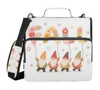 Hello Fall Autumn Dwalf Flower 3 anelli 3,8 cm raccoglitore organizer con manico e tracolla rimovibile Laege Capacità borsa organizer per documenti per scuola/ufficio