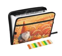 Hello Fall Autumn Harvest Dwarfs - Cartella portadocumenti con 13 tasche, formato A4, con chiusura a cerniera per cartella espandibile con divisori