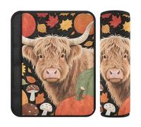 Hello Fall Autumn Mucca Zucca Acero 2 Pack seggiolino auto Cover Rilascio Stress al collo e alle spalle per la maggior parte delle auto funda para cinturón de carro