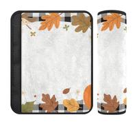 Hello Fall Autumn Pumpkin Checkered Plaid 2 Pack cinture di sicurezza copre lo stress al collo e alle spalle per camion funda para cinturón de carro