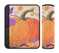 Hello Fall Autumn Pumpkin Checkered Plaid 2 Pack searbelt Cover Rilascio Stress al collo e alle spalle per SUV Protector para cinturón de carro