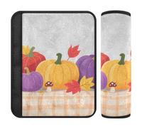 Hello Fall Autumn Pumpkin Checkered Plaid 2 pz auto seat Belt Covers Rilasciare lo stress al collo e alle spalle per SUV Protector para cinturón de carro