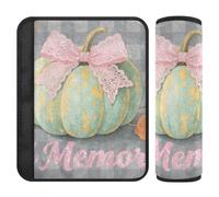 Hello Fall Autumn Pumpkin Checkered Plaid Grigio 2 Pack seggiolino auto Neck Strap Cover Stop cintura di sicurezza taglio nel collo per camion accessori para carro