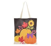 Hello Fall Autumn Pumpkin Flower Canvas Tote Bag per le donne per le donne con tasche con manici riutilizzabili Bulk Canvas Tote Bags regalo di nozze