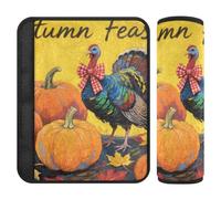 Hello Fall Autumn Pumpkin Turky 2 Pack seggiolino auto Strap Covers Rilasciare lo stress al collo e alle spalle per Airplane Protector para cinturón de carro