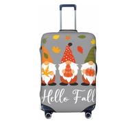 Hello Fall Gnomes - Copribagagli da viaggio, elastico, per valigie, 45-81 cm, Nero , x-large