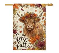 Hello Fall Highland Cow - Bandiera autunnale, 71 x 101 cm
