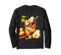 Hello Fall Hot Tea Graphic for Pear Tea Lovers Cute Autumn Maglia a Manica